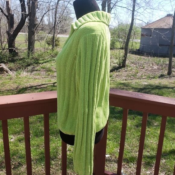 No Boundaries Chunky Knit Spring Pullover Sweater  sz Large Spring Lime - Picture 3 of 9
